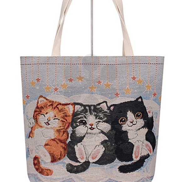 3 Kitten Print Tote
